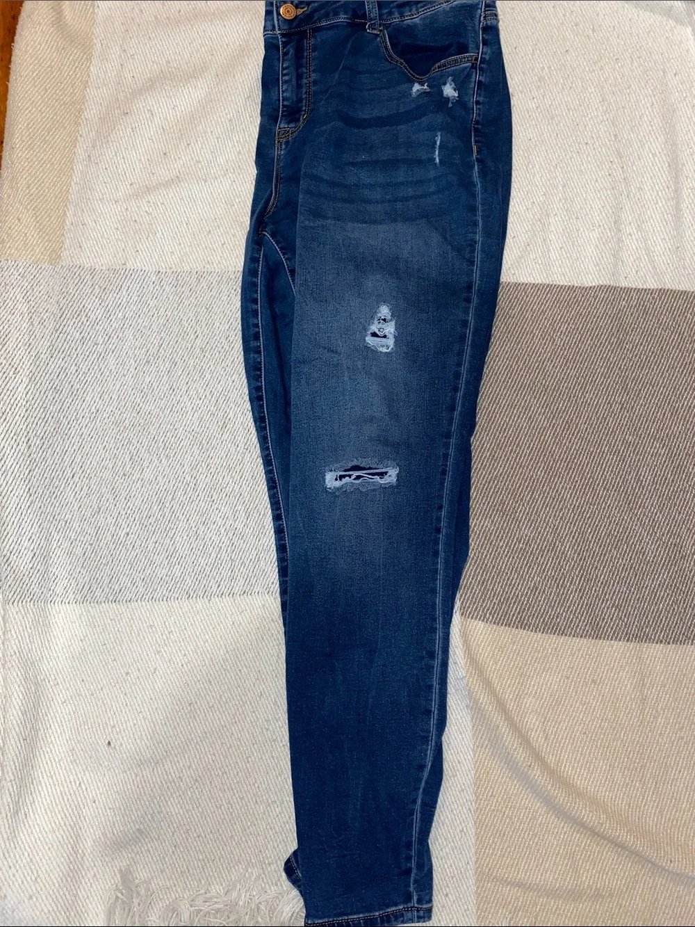Dark Blue Distressed Women's Jeans